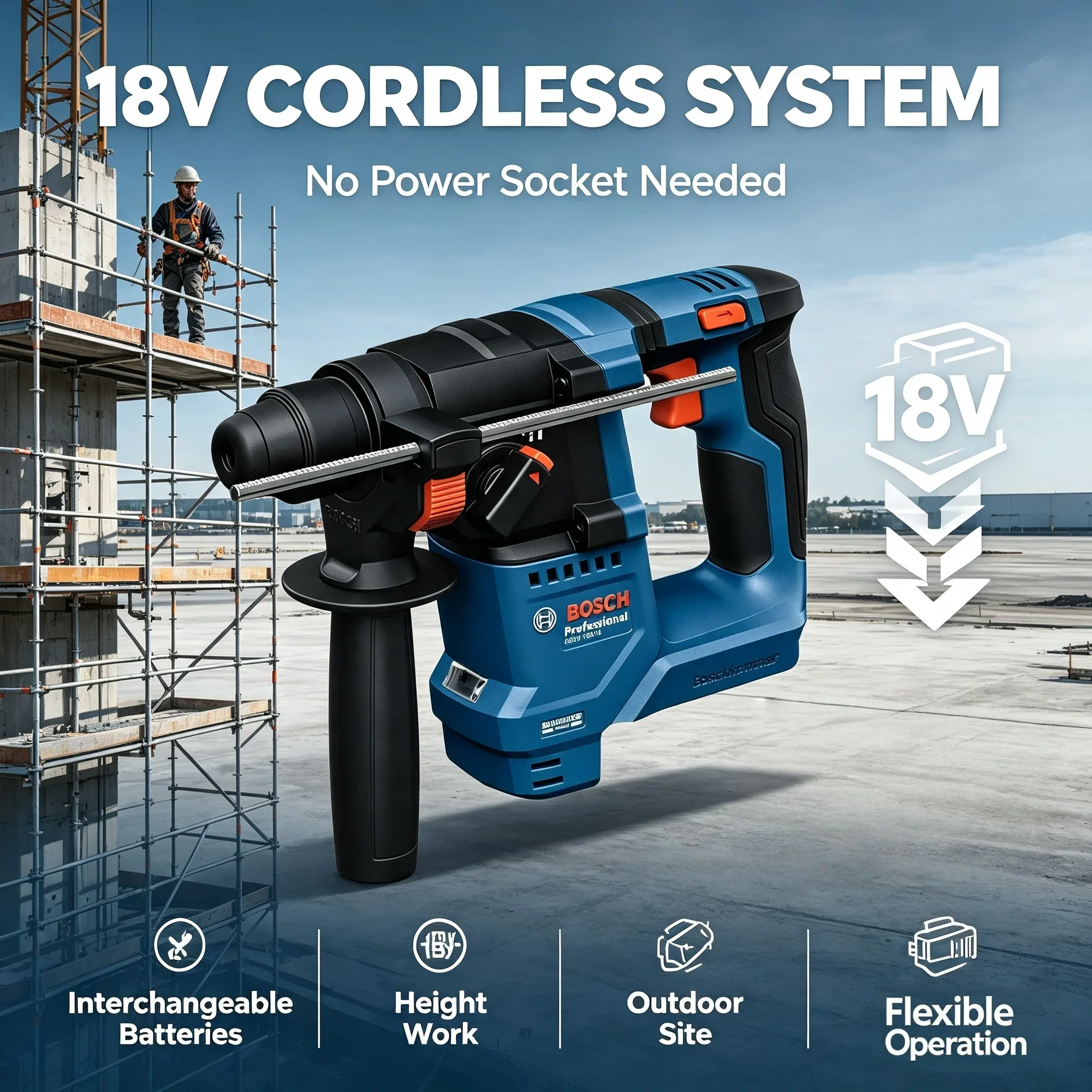 ボッシュ GBH 18V-18 18V ブラシレス コードレ - Power Tools Professional のレビューと価格